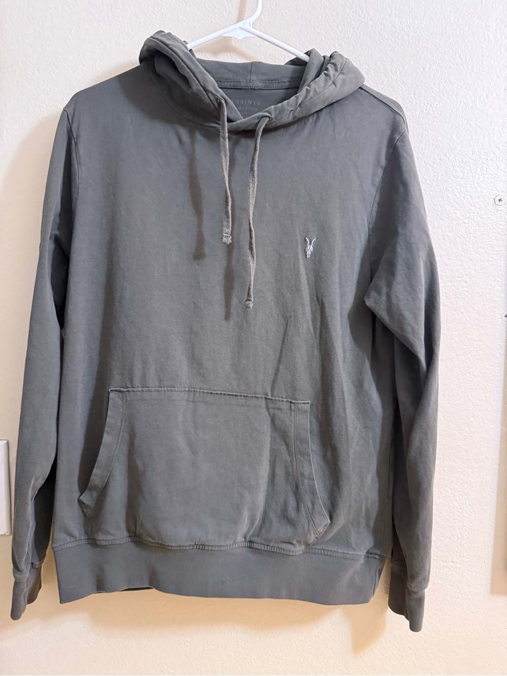 AllSaints Slate Gray Pullover Hoodie